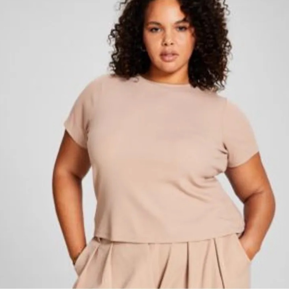 And now this ribbed knit crops crewneck tee shirt stretch
